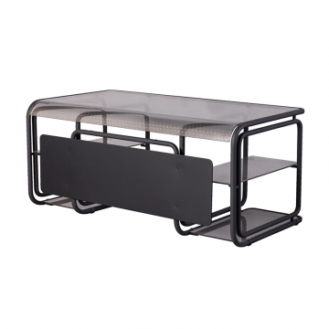 Письменный стол F2F ИНФИНИТИ серое стекло, черный каркас