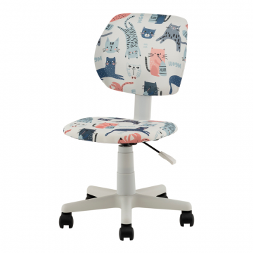 Кресло компьютерное детское ЛОЛО Cats пластик белый