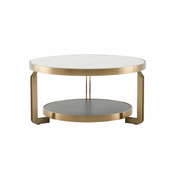 Журнальный столик Калисто 90*90 см светлая и темная керамика