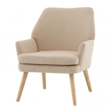 Кресло Харви бежевый деревянные ножки