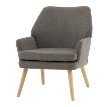 Кресло Харви серый деревянные ножки