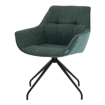 Кресло вращающееся Кимберли рогожка/замша зеленый