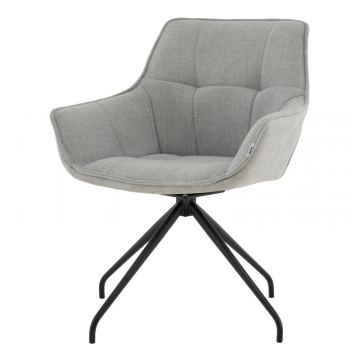 Кресло вращающееся Кимберли рогожка/замша серый