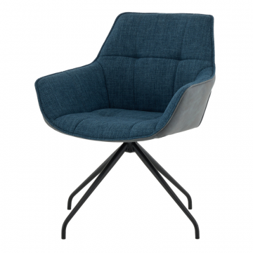 Кресло вращающееся Кимберли рогожка/замша синий