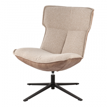 Кресло лаунж Sway бежевый с коричневым