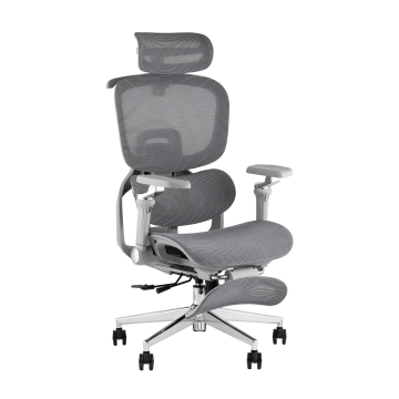 Кресло офисное TopChairs Prodigy с оттоманкой серый