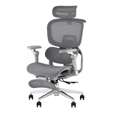 Кресло офисное TopChairs Prodigy с оттоманкой серый