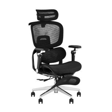 Кресло офисное TopChairs Prodigy с оттоманкой черный