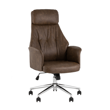 Кресло офисное TopChairs Neoma коричневый экокожа