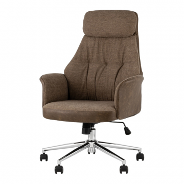 Кресло офисное TopChairs Neoma коричневый экокожа ткань