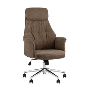 Кресло офисное TopChairs Neoma коричневый экокожа ткань