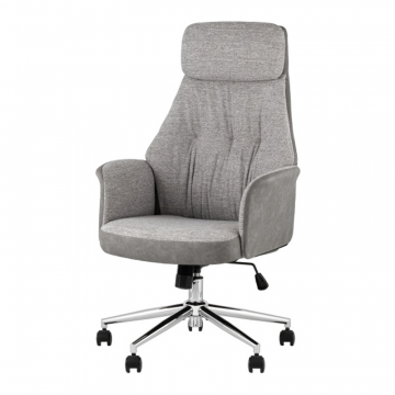 Кресло офисное TopChairs Neoma светло-серый экокожа ткань