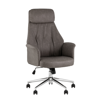 Кресло офисное TopChairs Neoma серый экокожа