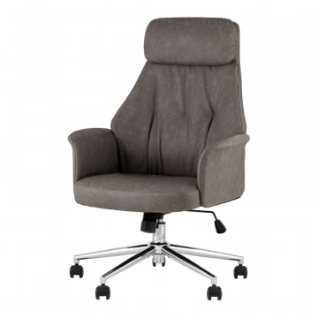 Кресло офисное TopChairs Neoma серый экокожа