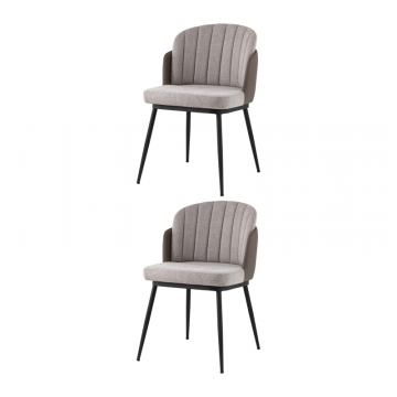 Стул Пенелопа рогожка серый с серой экокожей 2 шт.