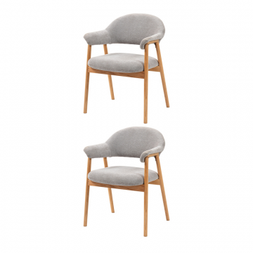 Стул обеденный Tavu с деревянными ножками серый 2 шт.