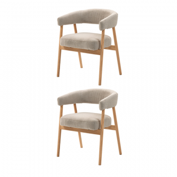 Стул обеденный Zubo с деревянными ножками бежевый 2 шт.