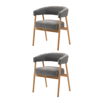 Стул обеденный Zubo с деревянными ножками темно-серый 2 шт.