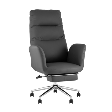 Кресло руководителя TopChairs Solid NC с оттоманкой серый