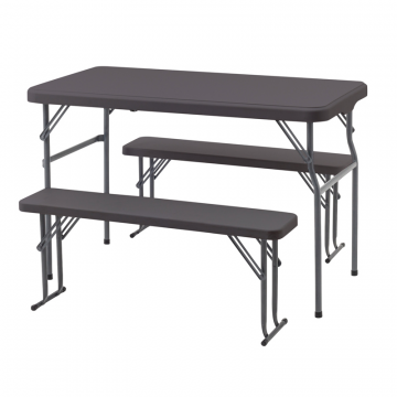 Комплект стола и двух скамеек Кейт коричневый