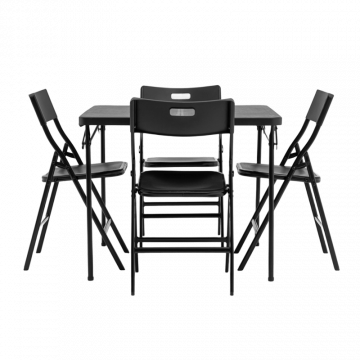 Комплект раскладного стола и стульев Кейт черный