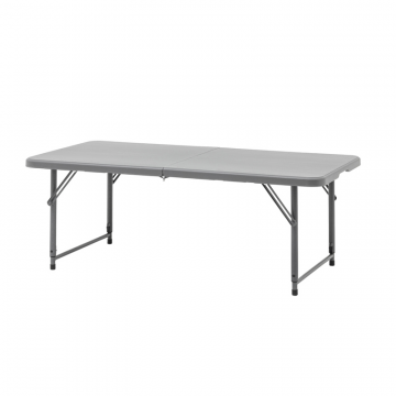 Стол-чемодан складной 122*61*74 см с регулировкой высоты серый