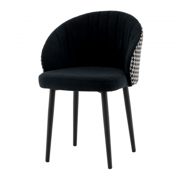 Стул Пасаденика велюр черный, спинка гусиная лапка