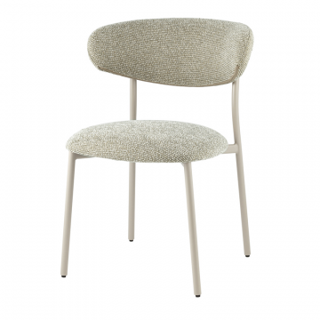 Стул обеденный Ayla бежево-зеленый кремовые ножки