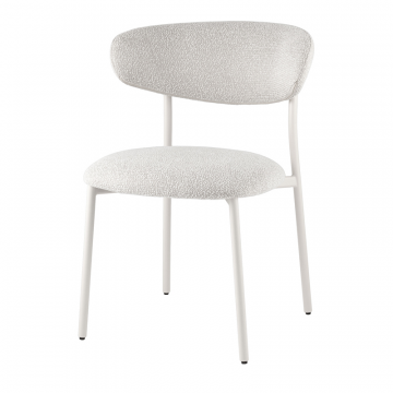 Стул обеденный Ayla серый белые ножки