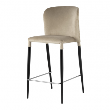Стул полубарный Лори велюр бежевый