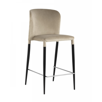 Стул полубарный Лори велюр бежевый