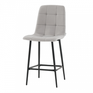 Стул полубарный Одди велюр светло-серый