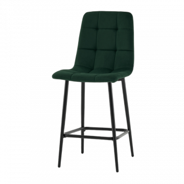Стул полубарный Одди велюр темно-зеленый