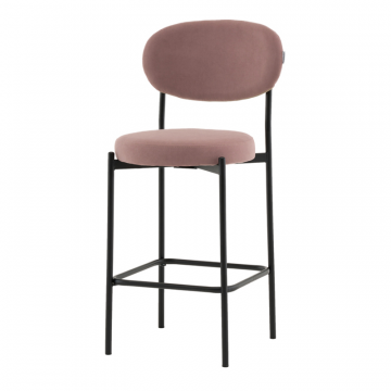 Стул Полубарный Бриф DD велюр пыльно-розовый