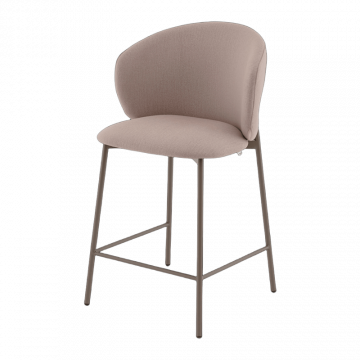 Стул полубарный Блейз велюр бежевый, каркас бежево-серый