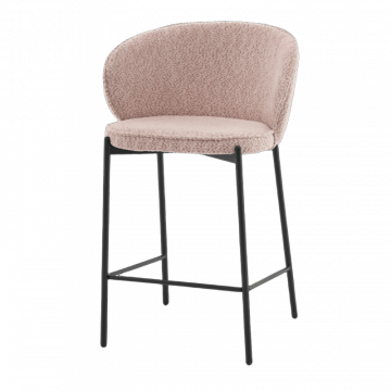 Стул полубарный Тисдейл букле розово-персиковый