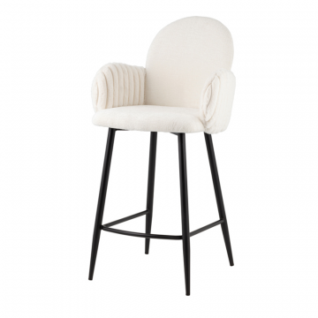 Стул полубарный Wave Stripes букле белый