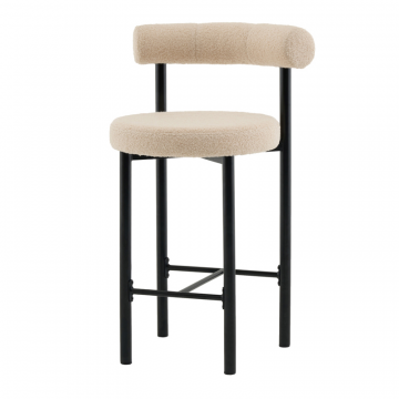 Стул полубарный Флорео букле бежевый