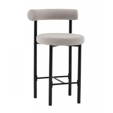 Стул полубарный Флорео букле светло-серый