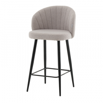 Стул полубарный Ханнингем букле светло-серый