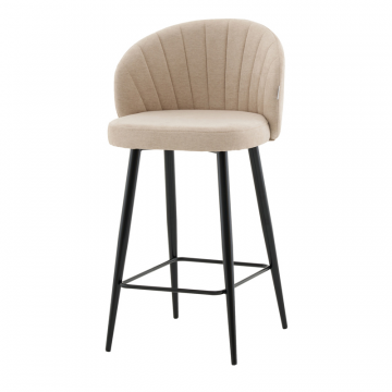 Стул полубарный Ханнингем велюр бежевый