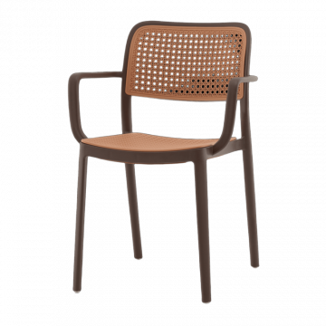 Стул Yona пластиковый с подлокотниками зелёный