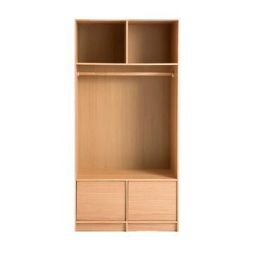 Модульный шкаф отделанный шпоном дуба Ш100 см SENSSIA  единый размер каштановый