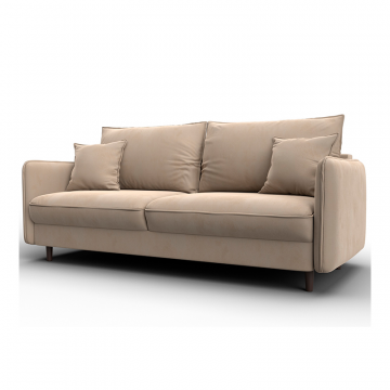 Диван прямой Лига-064 НПБ бежевый, Велюр