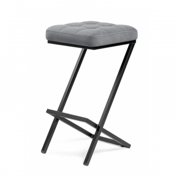 Полубарный стул Амаури микровелюр катания сильвер / черный