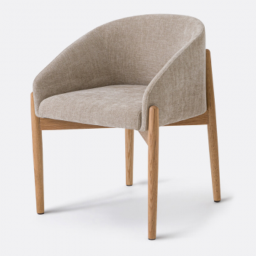 Кресло обеденное в обивке из фактурной ткани Beca  единый размер бежевый