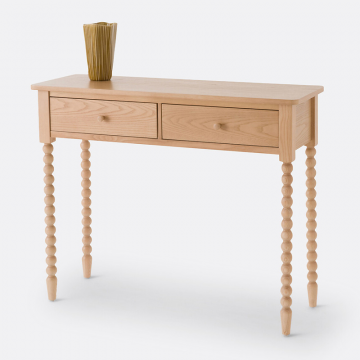 Консоль из ясеня с двумя ящиками и точеными ножками Anina  единый размер бежевый