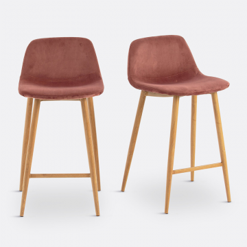 Комплект из 2 барных стульев средней высоты Lavergne  единый размер розовый