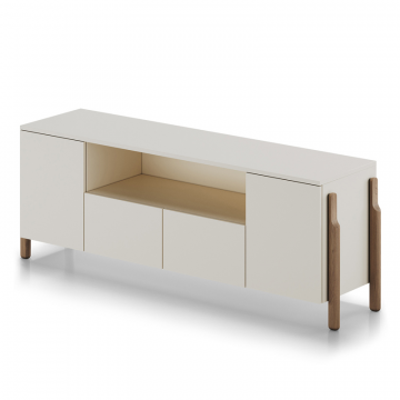 Тумба Basic под ТВ с нишей ширина 170 см (молочный)