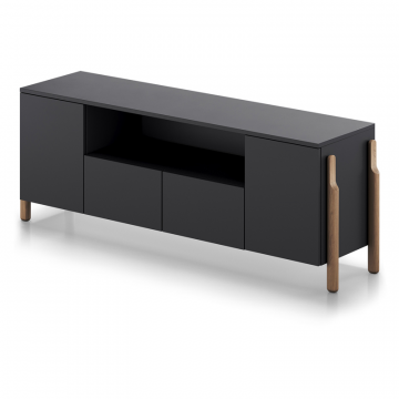 Тумба Basic под ТВ с нишей ширина 170 см (черный)